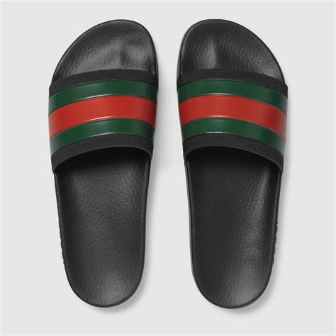 black gucci slides cheap|black gucci rubber slides.